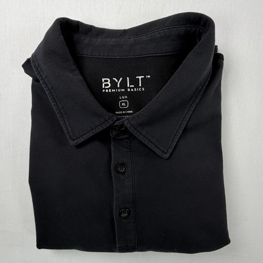 BYLT Premium Basics Men’s Lux Black Short Sleeve Polo Shirt Size XL - Picture 8 of 8